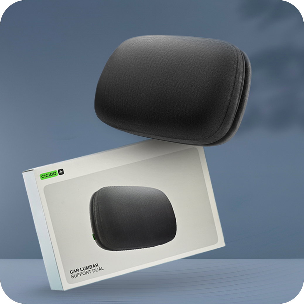 (draft) cicido bantal cooling memory foam penyangga pinggang adjustable 4 arah bantal sandaran mobil lapisan ganda clone